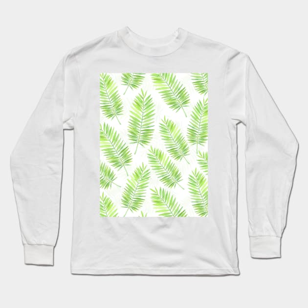 Palm leaves pattern Long Sleeve T-Shirt by katerinamk